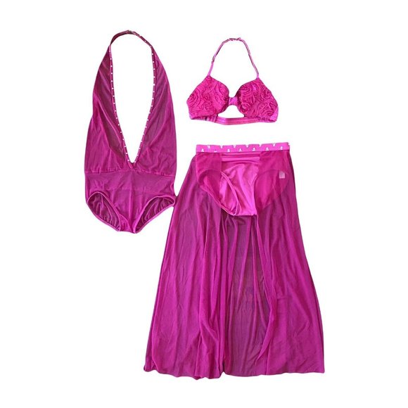 custom adult xs/s lyrical/contemporary dance costume hot pink - Picture 1 of 9